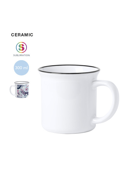 Taza de Cerámica Personalizable 300ml, Diseño Vintage.