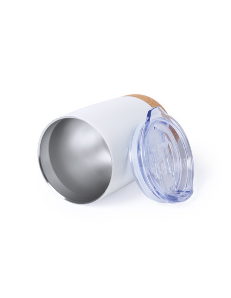 Vaso Termo Acero Inox personalizado, 350ml, tapón transparente.