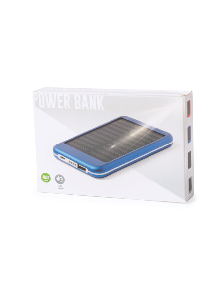 Power bank personalizado solar en Aluminio, 4000 mAh.