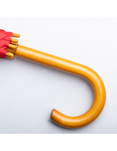 Paraguas serigrafiado en RPET con mango de madera.