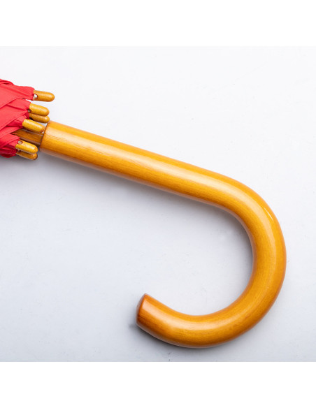 Paraguas serigrafiado en RPET con mango de madera.