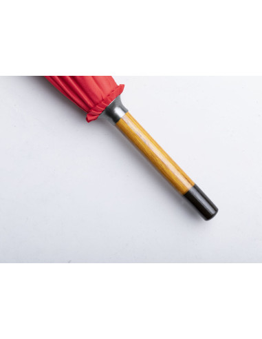 Paraguas serigrafiado en RPET con mango de madera.