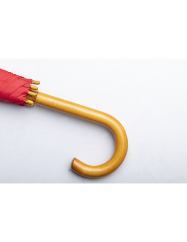 Paraguas serigrafiado en RPET con mango de madera.