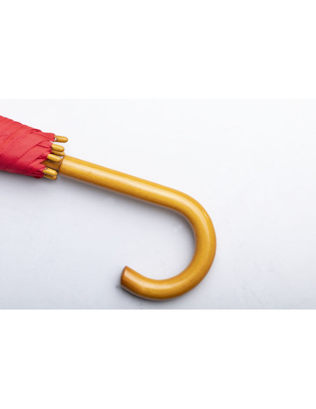 Paraguas serigrafiado en RPET con mango de madera.