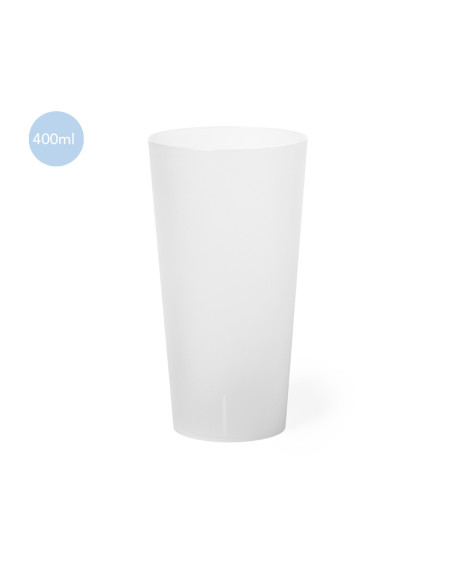 Vaso personalizado de plástico ECO-reutilizable, 400ml.