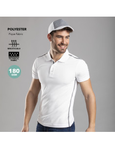 Polo técnico para Personalizar blanco y gris, Poliéster 2