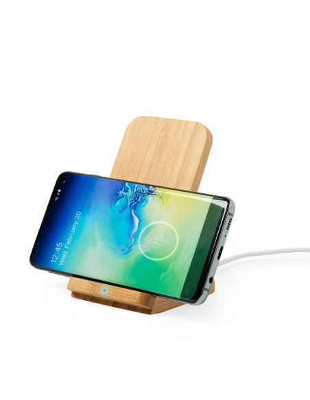 Cargador personalizado inalámbrico Ecológico en Bambú