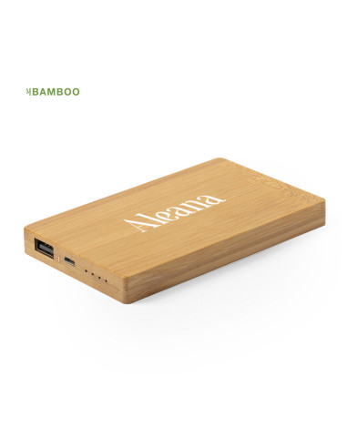 Power bank personalizada ECO en Bambú 5000 mAh.