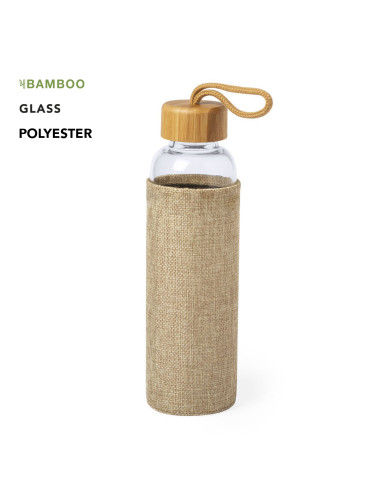 Bidón Personalizado ECO 500ml. Bambú y Cristal.