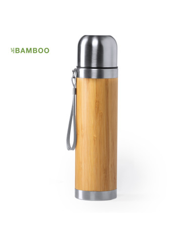 Termo Personalizado ECO 420ml Bambú y Acero Inox