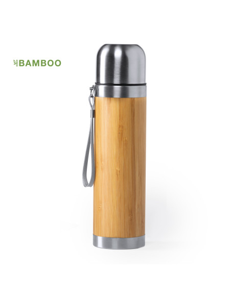 Termo Personalizado ECO 420ml Bambú y Acero Inox