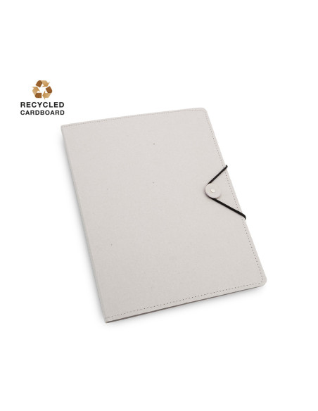 Carpeta portafolios personalizada, cartón reciclado, bloc y soporte