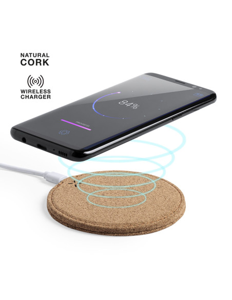 Cargador inalámbrico personalizado ECO en Corcho