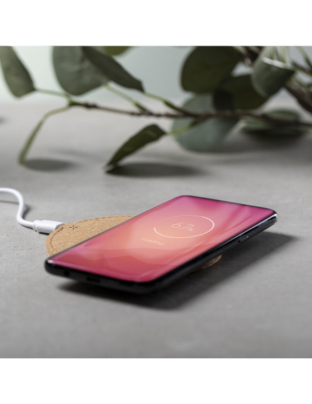Cargador inalámbrico personalizado ECO en Corcho