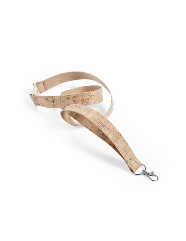 Lanyard publicitario ECO en corcho natural con...