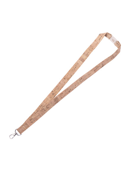 Lanyard publicitario ECO en corcho natural con cierre