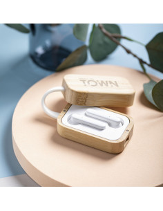 Auriculares Personalizados ECO en Bambú Bluetooth 5.0. 2