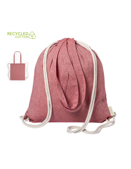 Bolsa mochila Personalizable de cuerdas ECO, Algodón reciclado140g/m2