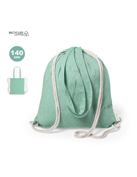 Bolsa mochila Personalizable de cuerdas ECO, Algodón reciclado140g/m2