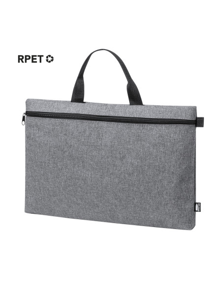 Maletín con cremallera y asas publicitario en RPET .