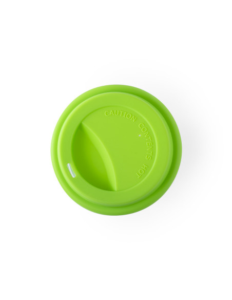 Vaso de cristal grabado y reutilizable, 350ml, tapa silicona.