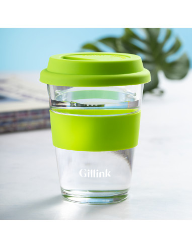 Vaso de cristal grabado y reutilizable, 350ml,...