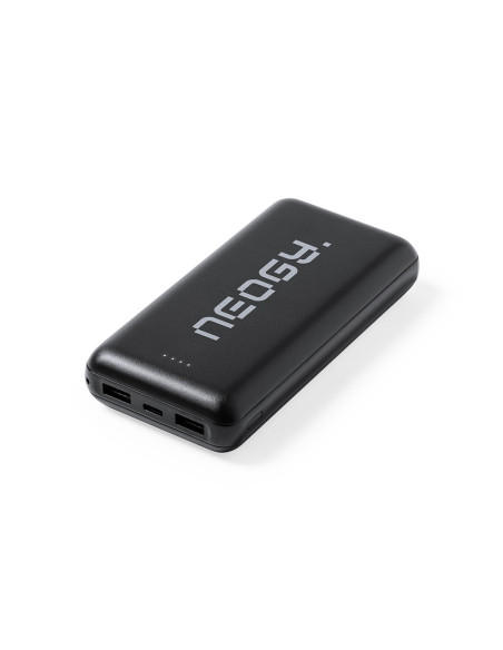 Power bank personalizada 20,000 mAh, triple carga, USB/Tipo-C.