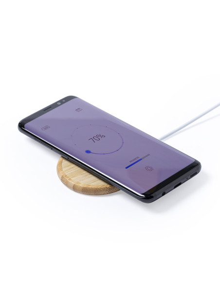 Cargador personalizado 10W, magnético, bambú, eco.