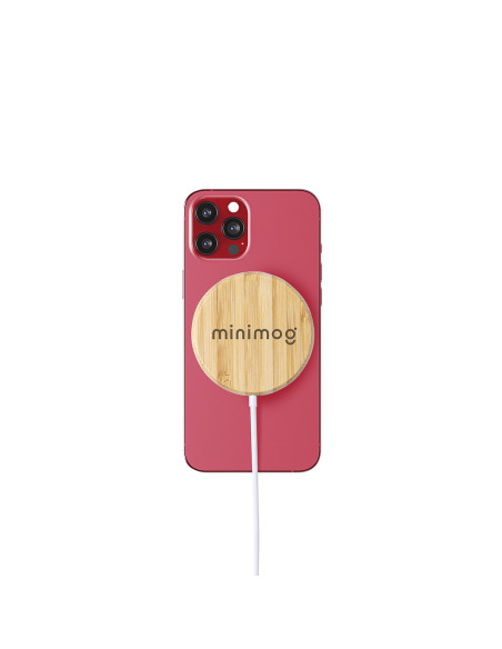 Cargador personalizado 10W, magnético, bambú, eco.