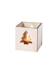Vela personalizada navideña, vainilla, caja madera. 2