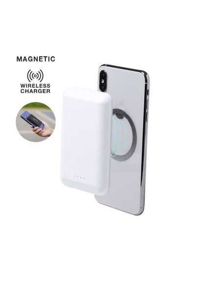 Power bank personalizada 5000 mAh, MagSafe/Qi, inalámbrico.