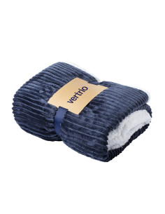 Manta bicolor coral fleece, sherpa personalizada. 2