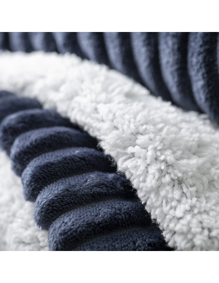 Manta bicolor coral fleece, sherpa personalizada.