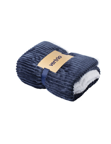 Manta bicolor coral fleece, sherpa personalizada.
