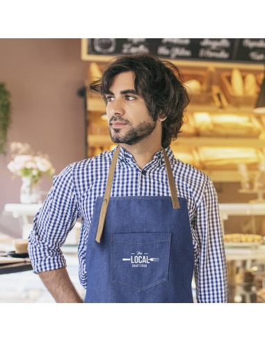 Delantal en denim Personalizado, cintas...
