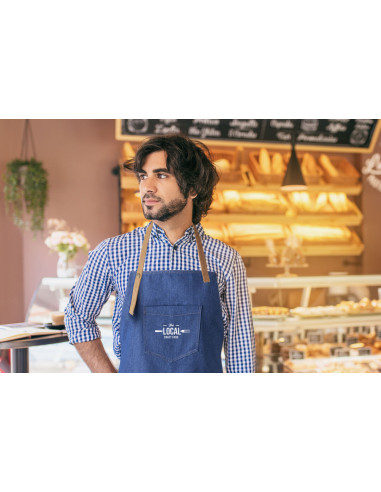 Delantal en denim Personalizado, cintas...