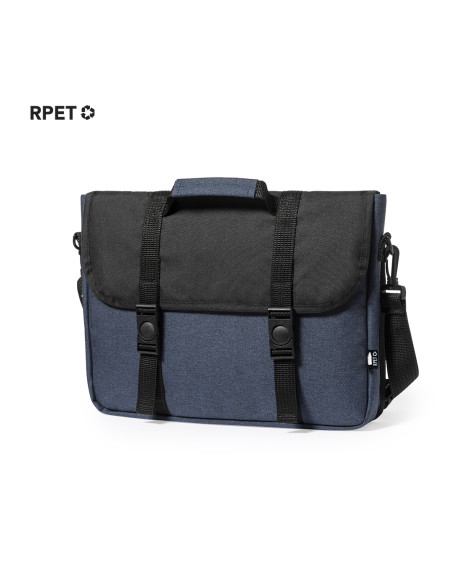 Maletín reciclado personalizado en RPET con cierre de hebilla.