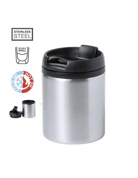 Vaso termo para publicidad, 160ml, Acero Inox, metalizado.