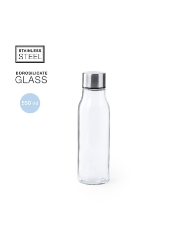 Botella de Agua Personalizada 550ml Cristal de...