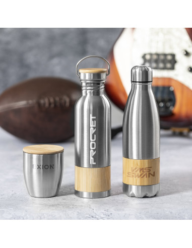 Vaso Termo ECO en Acero Inox  y tapa Bambú...