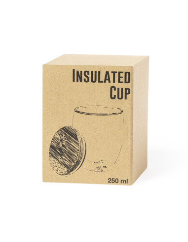 Vaso de cristal personalizado ECO, 250ml, tapa...