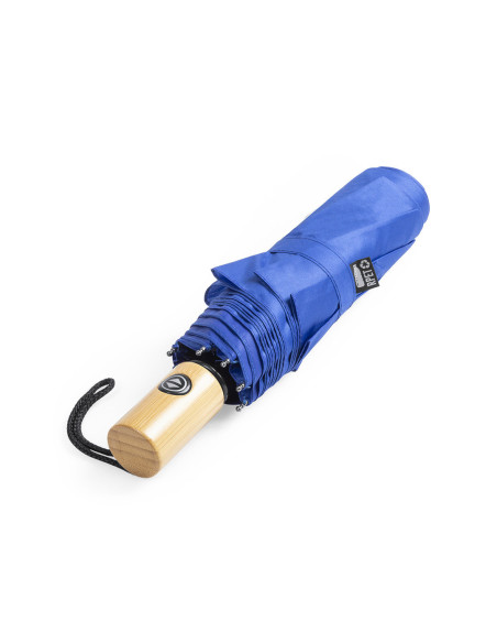 Paraguas plegable publicitario ECO en RPET con mango bambú de 103 cm