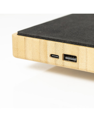 Lámpara Cargador publicitaria ECO 10W, bambú, ECO.