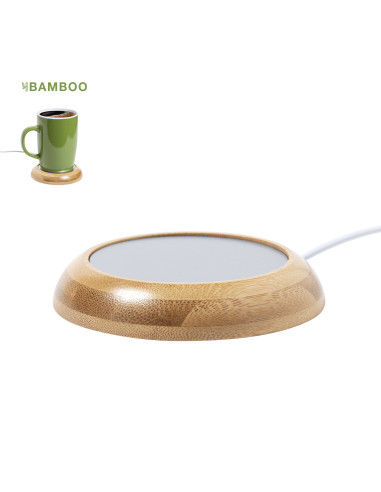 Calentador de Tazas Personalizable de Bambú con...