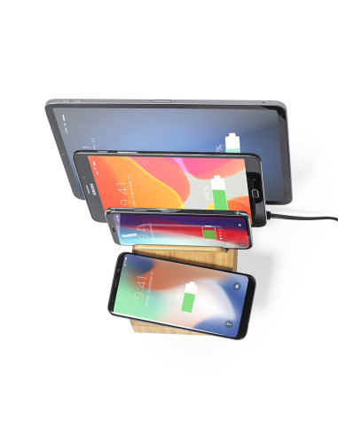 Cargador publicitario ECO en Bambú 10W,...