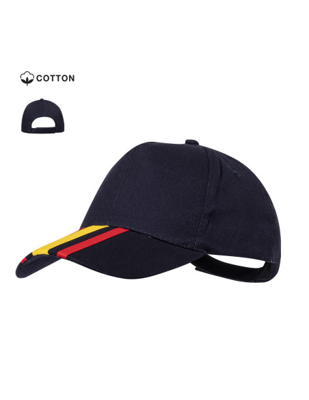 Gorra personalizada diseño España, 5 paneles, 100% algodón peinado