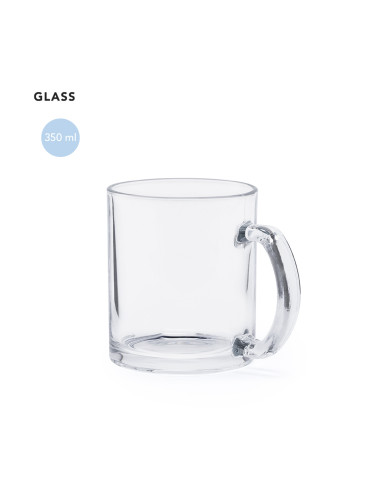 Taza de Cristal Transparente Personalizable 350ml