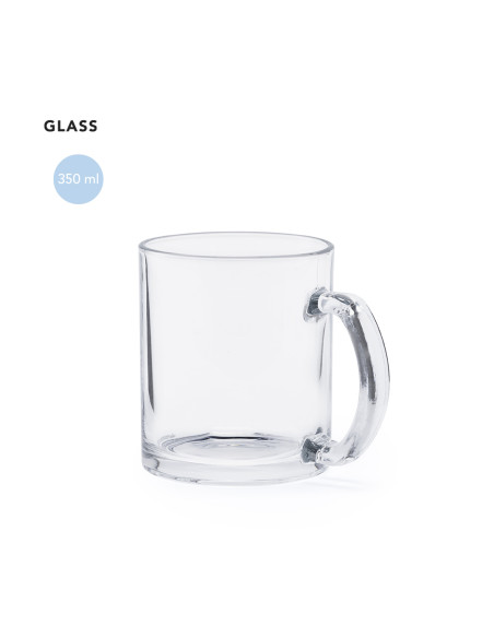 Taza de Cristal Transparente Personalizable 350ml