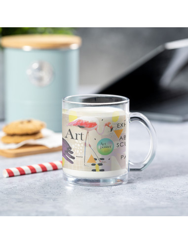 Taza de Cristal Transparente Personalizable 350ml