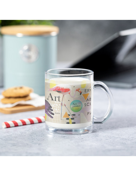 Taza de Cristal Transparente Personalizable 350ml